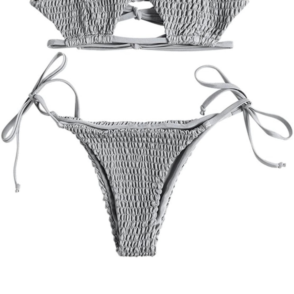 ZAFUL Womens Sexy Braided Ribbed Cutout Bikini Bottoms